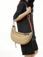 Hong Kong Couple Crossbody Bag Solid Color Women's Shoulder Capacity Dumpling