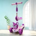 Cartoon Kids Scooter 3-in-1 Foldable Push Scooter Shape Scooter Turnable Tricycle - Image 11