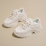 Korean Style Leather Low-top Dad Sneakers Women 2024 Autumn New Breathable Student Sports Heightening Casual 8821 - Image 2
