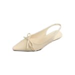 Patent Leather Bow Flat Shoes Women's Hollow Cutout Backless Sandals Pointed Toe - Image 5
