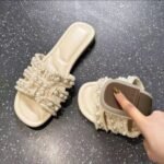 Fashion Flat Sandals Slippers Summer Casual Beach Pearl Toe-Cover