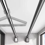 Stainless Steel No-Drill Telescopic Clothes Rod for Balcony, Bathroom Curtain Rod, Wardrobe Hanging Rod - Image 2