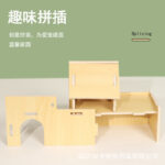 Hamster Hideout Wooden House with Ladder and Swing - Image 5