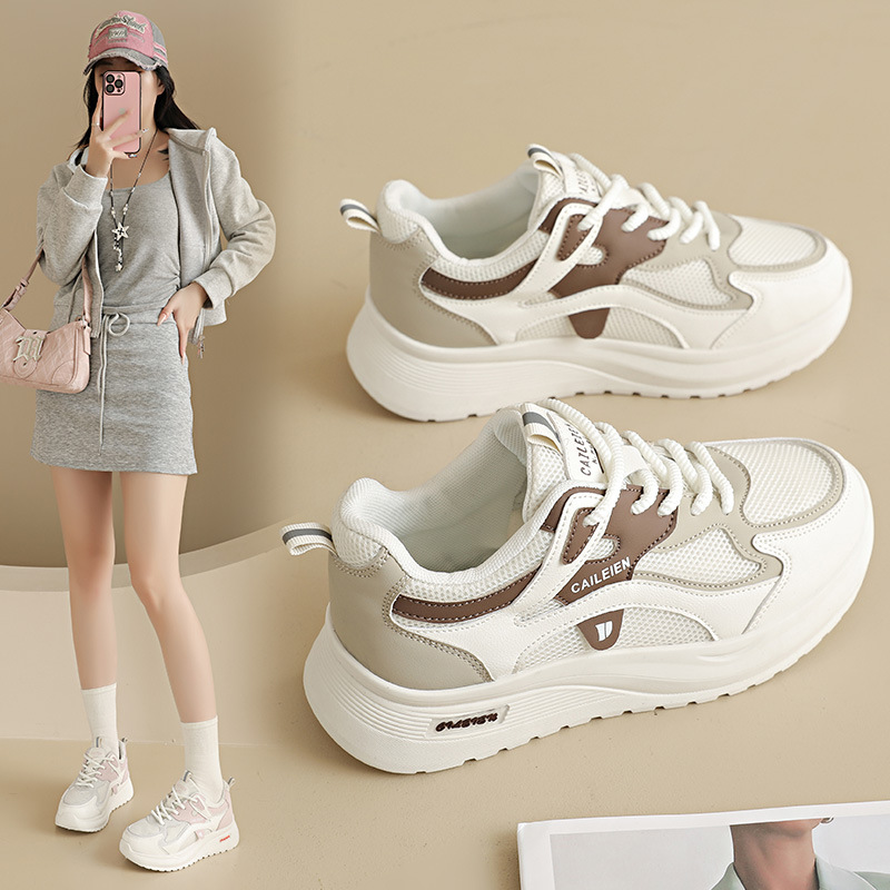 O1CN01THIWDA1arvP8HvP1p_2217755913384-0-cib.jpg Breathable Mesh Sports Shoes for Women 2026 New Spring/Autumn Lightweight Soft Sole Casual Sneakers Q103 - Image 1