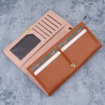Cross-border Versatile Long Wallet for Women, Japanese and Korean Style Solid Color Simple Two-fold Multi-card Holder Handheld Coin Purse - Image 3
