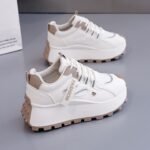 Women's Casual Sneakers Thick Sole Heightening Breathable Lace-up - Image 3