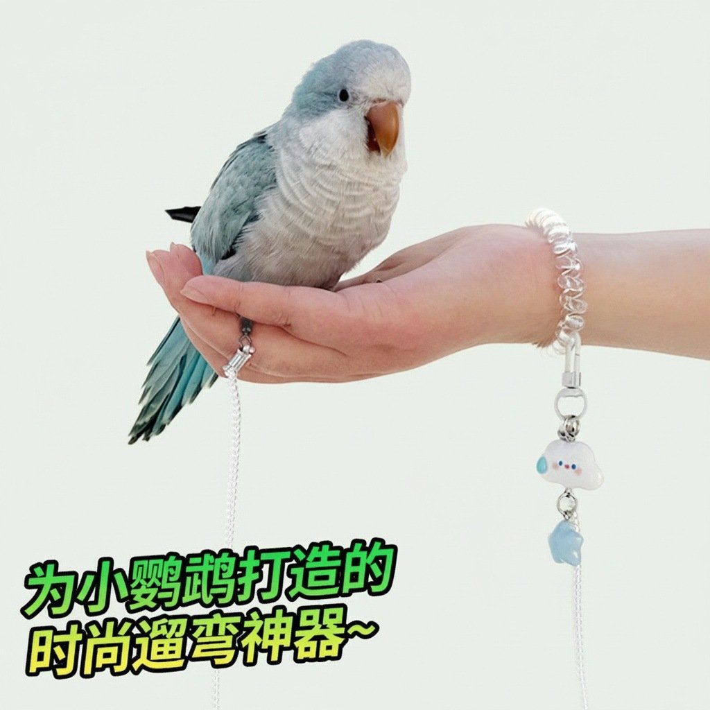 O1CN01UGzxp02GEGxx2xVBH_2215119898983-0-cib.jpg Parrot Flight Leash Ultra-Light Retractable Leash for Cockatiels, Sun Conures, Budgies, Outdoor Bird Walking Tool - Image 1
