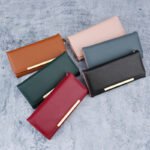 Cross-border Versatile Long Wallet for Women, Japanese and Korean Style Solid Color Simple Two-fold Multi-card Holder Handheld Coin Purse - Image 4