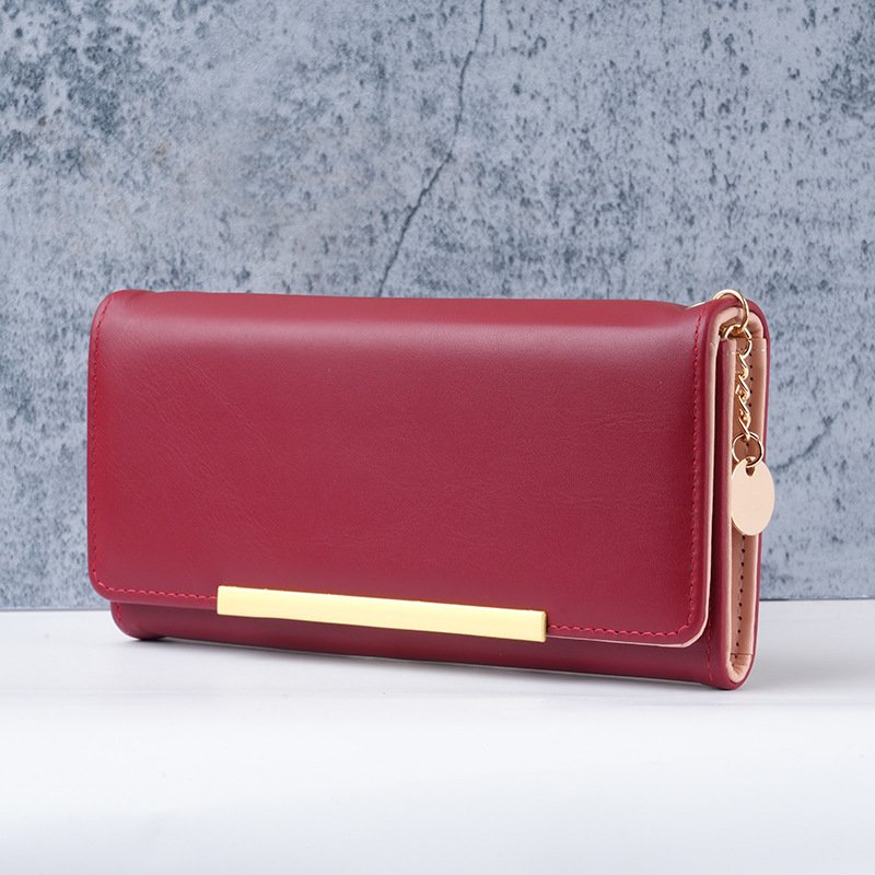 O1CN01UgVtmJ2NfwCyHSvlI_2209400949991-0-cib.jpg Cross-border Versatile Long Wallet for Women, Japanese and Korean Style Solid Color Simple Two-fold Multi-card Holder Handheld Coin Purse - Image 1