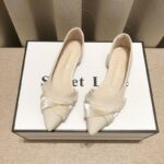Women's Pointed Toe Flats - Pearl Embellished Slip-On Shoes