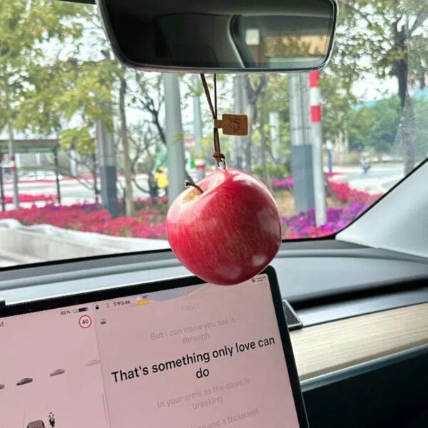 Random Pattern Sticker Red Apple Car Hanging