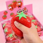 Simulated Large Strawberry Squeeze Toy Stress Relief TPR Fluid Strawberry Squeeze Decompression Artifact - Image 2