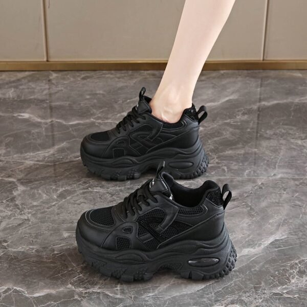 Women's Chunky Sneakers Breathable Mesh Casual Shoes Thick Sole Height Increasing Sports Shoes