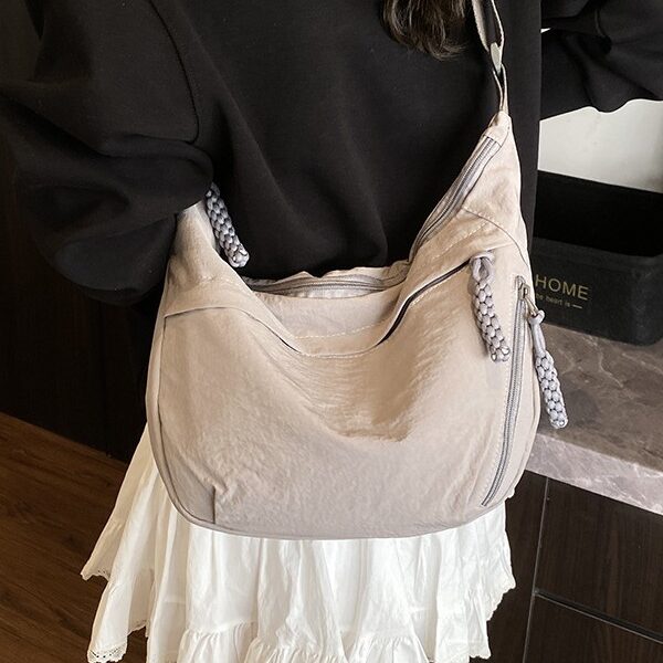 Capacity Crossbody Bag Women Lightweight Nylon Texture Shoulder Dumpling