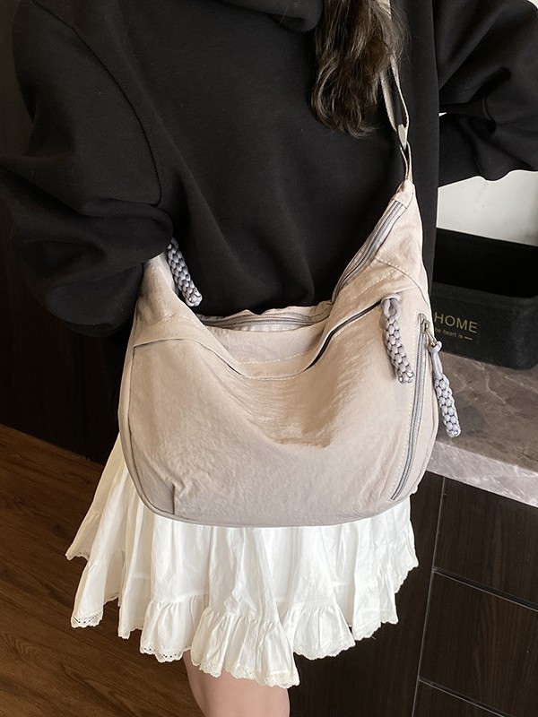 O1CN01WyrADH2G4eaoXGsOI_2208538498962-0-cib.jpg Capacity Crossbody Bag Women Lightweight Nylon Texture Shoulder Dumpling - Image 1