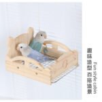 Parrot Summer Small Bed Cool Nest Rest Platform Log Style Pine Wood Bird Cage Accessory - Image 4
