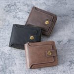 2026 Retro Men's Short Wallet with Zipper, Multi-function Card Holder, Three-fold Buckle Coin Purse - Image 5