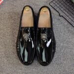 Men's Patent Leather Loafers 2024 Spring New Arrival Breathable Soft Sole British Casual Shoes - Image 4