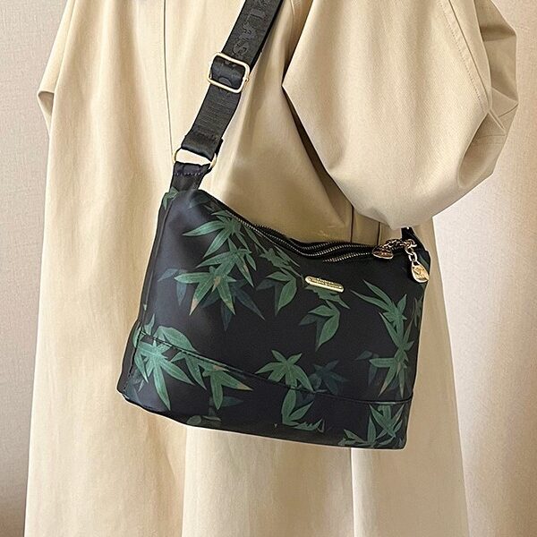 Bamboo Leaf Mom Shoulder Bag, Casual Multi-layer Crossbody Lightweight