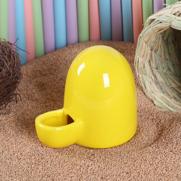 Quail Ceramic Waterer Yellow