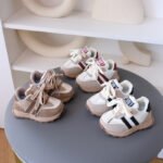 Children's Shoes Toddler Sneakers Leather Waterproof Boys and Girls Non-slip