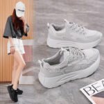 Women's Breathable Mesh Casual Sneakers with Thick Sole - Image 4
