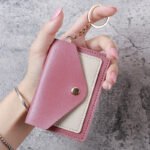 Creative Mini Card Holder Keychain PU Leather Card Case for Women - Image 11