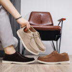Men's Casual Loafers Slip-On Shoes Breathable Lightweight Wear-Resistant Flat Bottom Large Size - Image 3