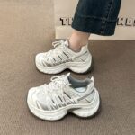 Thick Sole Dad Sneakers Women 2026 New Mesh Korean Style Versatile Height Increasing Sports Shoes - Image 3