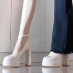 European Style Ladies Chunky Heel Pumps 2025 Spring Autumn Patent Leather Platform Strap Shallow Mouth Ultra High Heels - Image 4