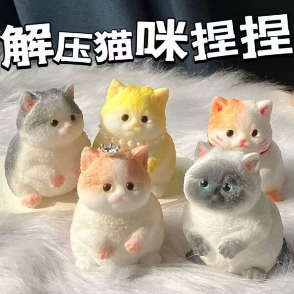 High Simulation Cat Squeeze Toy Stress Relief Creative Gift Cute Girl Desktop Decoration