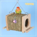 Parrot Straw Tunnel Hideout Toy Climbing Bird Cage Decoration for Cockatiel Lovebird Budgie Pet Supplies - Image 3