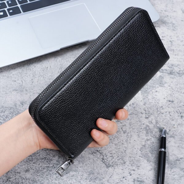 Long Men's Zipper Wallet Large Capacity Leather Handbag Phone Bag Business Casual Card Holder
