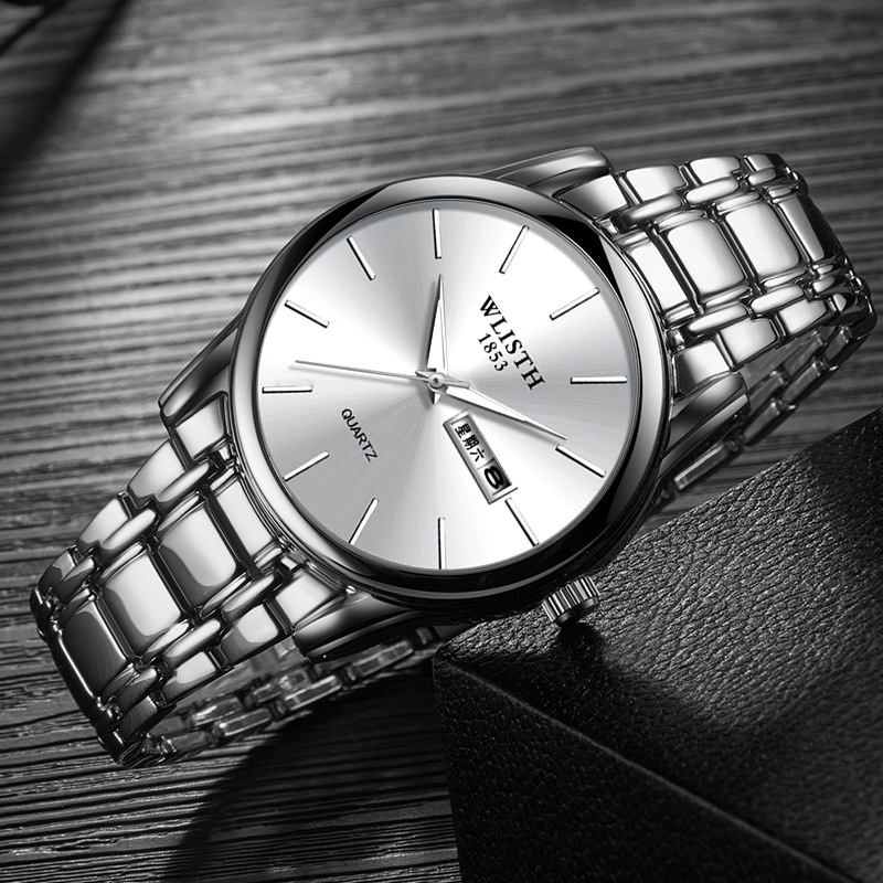 O1CN01ez5AP71pB4boQ6vt0_2667015321-0-cib.jpg Genuine Men's Business Quartz Watch Single/Dual Calendar Waterproof Steel Band - Image 1
