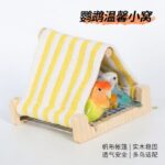 Parrot Tent Wooden Cabin Summer Breathable Hideaway Rest Interactive Platform Chew-resistant Bird Nest Bird Cage Accessories - Image 2