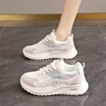 Thick Sole Women's Sneakers 2026 Spring Summer New Breathable Mesh Soft Sole Casual Running Dad Shoes - Image 2