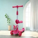 Cartoon Kids Scooter 3-in-1 Foldable Push Scooter Shape Scooter Turnable Tricycle - Image 10