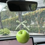 Green Plaid Bow Green Apple Car Hanging