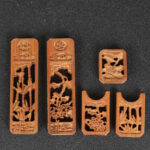1.5cm Spacing Brown Auspicious Bamboo Chrysanthemum