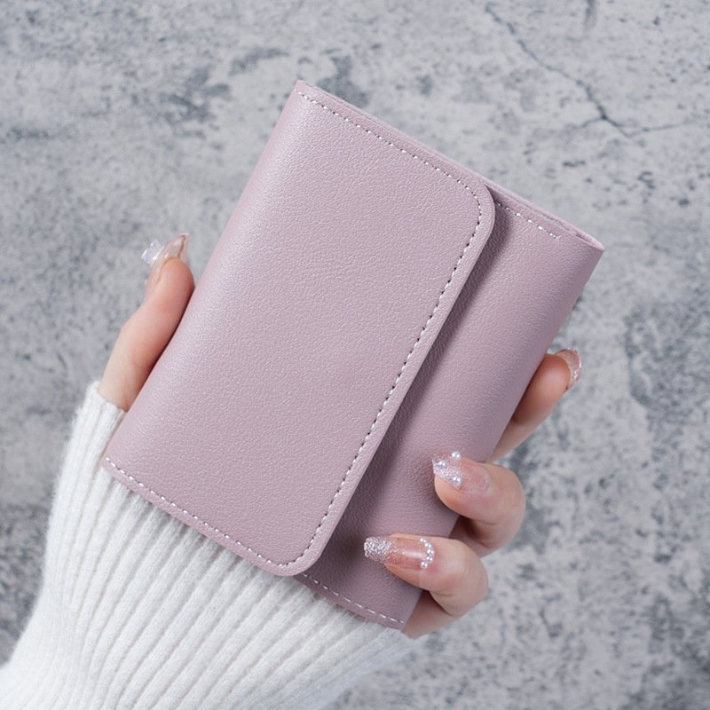 O1CN01g1Jzmj2NfvvMTjMXn_2209400949991-0-cib.jpg Simple Short Women's Wallet Student Card Holder Coin Purse Three-Fold Ultra-Thin Smooth Surface Wallet - Image 1