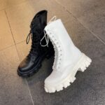 Women's Ankle Boots Martin Boots Chunky Heel Platform Lace-up Short Boots - Image 4