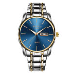 Blue Dial Gold Tone Band Single Calendar