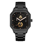 5061 Black Case Rose Gold Hands Black Strap (Fake Six Hands