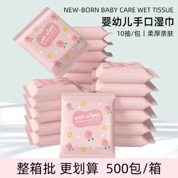 Portable 10-Piece Hand & Mouth Wet Wipes