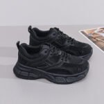 Women's Chunky Sneakers 2024 Autumn New Fashion All-Match Black Sports Shoes Non-Slip Running Casual Shoes - Image 4