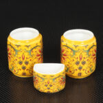 Yellow Glaze Vintage Carving Plastic Handle