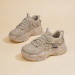 Korean Style Chunky Sneakers for Women 2025 Spring Student Casual Thick Sole Height Increasing Shoes - Image 2