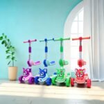 Cartoon Kids Scooter 3-in-1 Foldable Push Scooter Shape Scooter Turnable Tricycle - Image 2