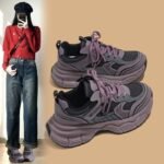 Dad Sneakers Women 2026 Autumn New Korean Style Versatile Student Thick Sole Soft Sole Sports Casual Running Shoes