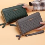 Women's Long Wallet 2024 New Style Korean Simple Double Zipper Coin Purse Multi-card Holder - Image 2